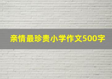 亲情最珍贵小学作文500字