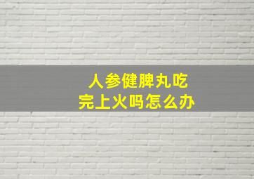 人参健脾丸吃完上火吗怎么办