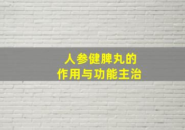 人参健脾丸的作用与功能主治