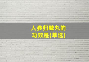 人参归脾丸的功效是(单选)