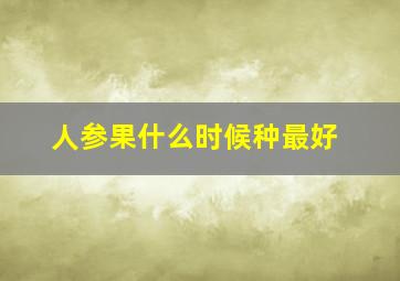 人参果什么时候种最好