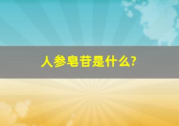 人参皂苷是什么?