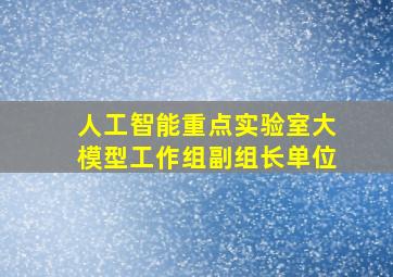 人工智能重点实验室大模型工作组副组长单位