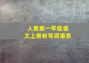 人教版一年级语文上册听写词语表