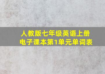 人教版七年级英语上册电子课本第1单元单词表