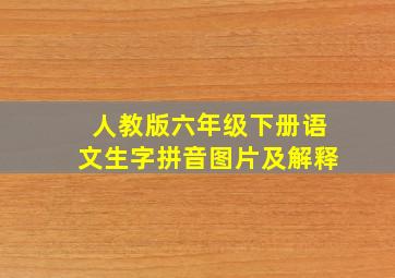 人教版六年级下册语文生字拼音图片及解释