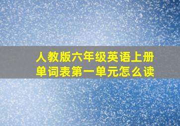 人教版六年级英语上册单词表第一单元怎么读