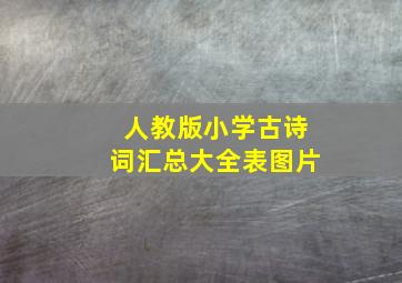 人教版小学古诗词汇总大全表图片