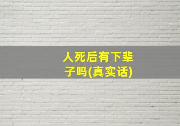 人死后有下辈子吗(真实话)