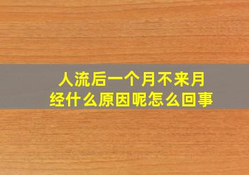 人流后一个月不来月经什么原因呢怎么回事