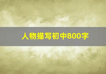 人物描写初中800字