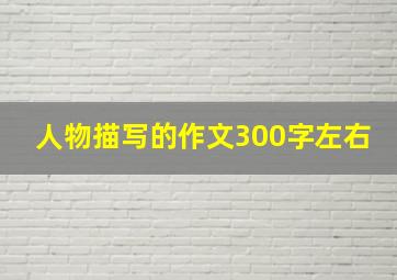 人物描写的作文300字左右