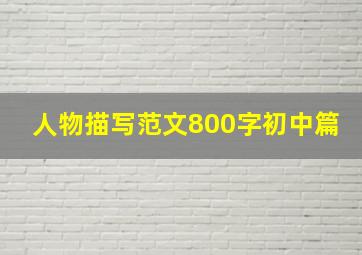 人物描写范文800字初中篇