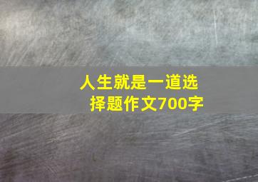 人生就是一道选择题作文700字