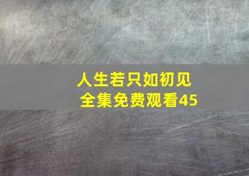 人生若只如初见全集免费观看45