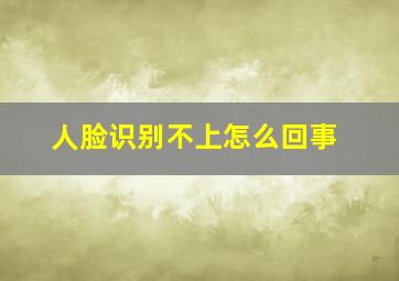 人脸识别不上怎么回事