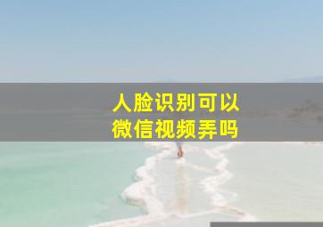 人脸识别可以微信视频弄吗