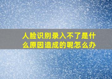 人脸识别录入不了是什么原因造成的呢怎么办