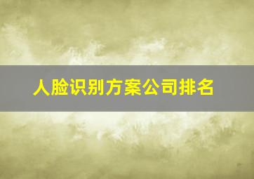 人脸识别方案公司排名