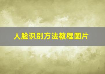 人脸识别方法教程图片