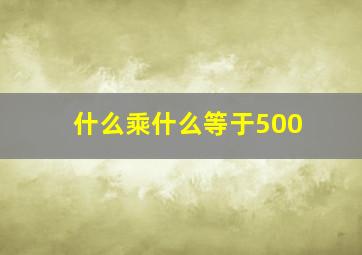 什么乘什么等于500