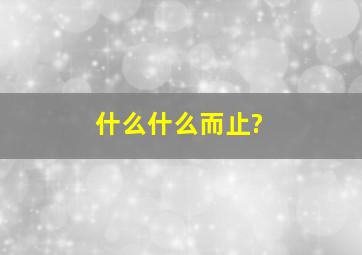 什么什么而止?