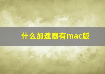 什么加速器有mac版