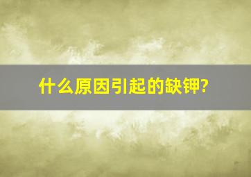 什么原因引起的缺钾?