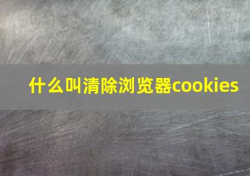 什么叫清除浏览器cookies