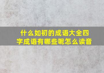 什么如初的成语大全四字成语有哪些呢怎么读音