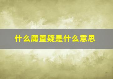 什么庸置疑是什么意思