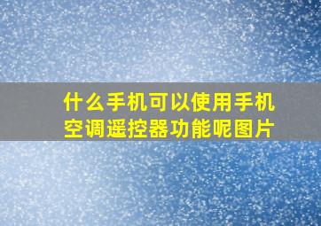 什么手机可以使用手机空调遥控器功能呢图片