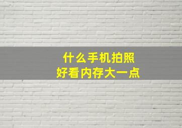 什么手机拍照好看内存大一点