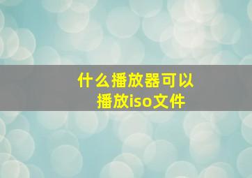 什么播放器可以播放iso文件