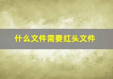 什么文件需要红头文件