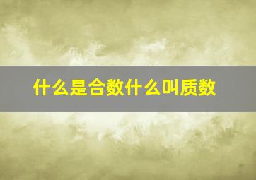 什么是合数什么叫质数