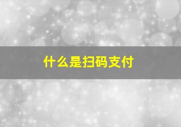 什么是扫码支付