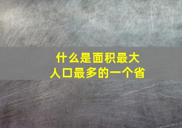 什么是面积最大人口最多的一个省