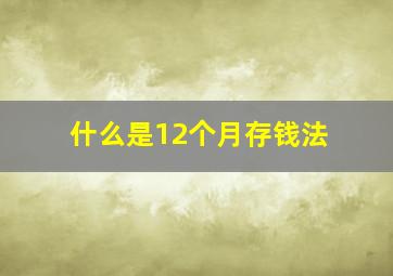 什么是12个月存钱法