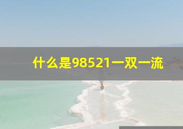 什么是98521一双一流