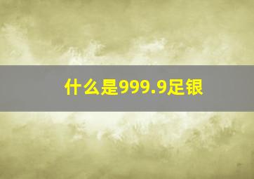 什么是999.9足银