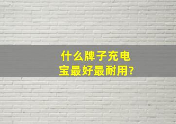 什么牌子充电宝最好最耐用?