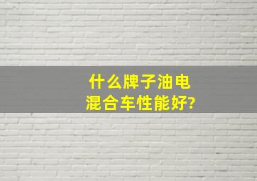 什么牌子油电混合车性能好?