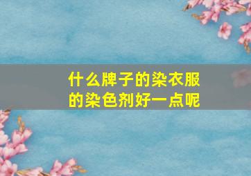 什么牌子的染衣服的染色剂好一点呢