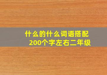 什么的什么词语搭配200个字左右二年级