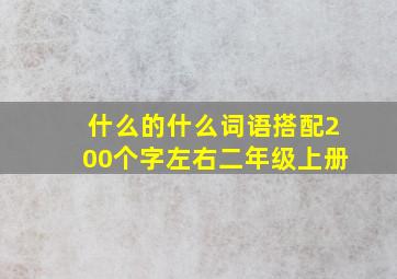 什么的什么词语搭配200个字左右二年级上册