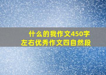 什么的我作文450字左右优秀作文四自然段