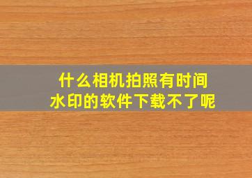 什么相机拍照有时间水印的软件下载不了呢