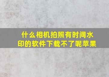 什么相机拍照有时间水印的软件下载不了呢苹果