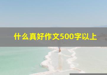 什么真好作文500字以上